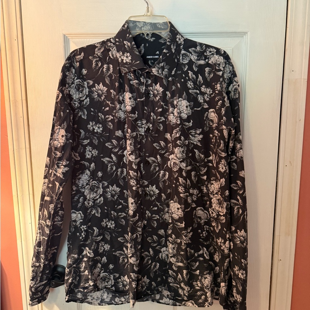 Floral Black and White Men's Jared Lang shirt
